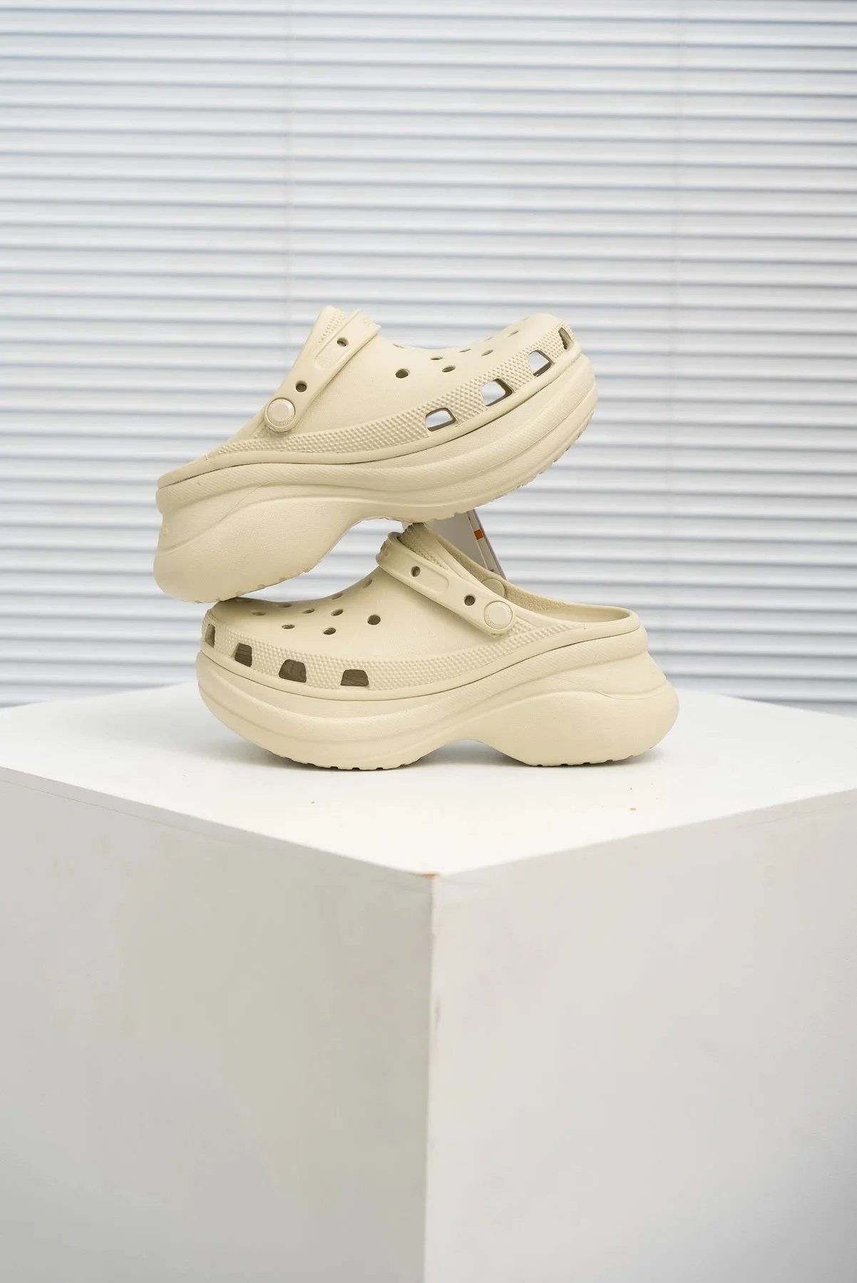 Crocs Classic Platform Clog Beige Sandals - 47
