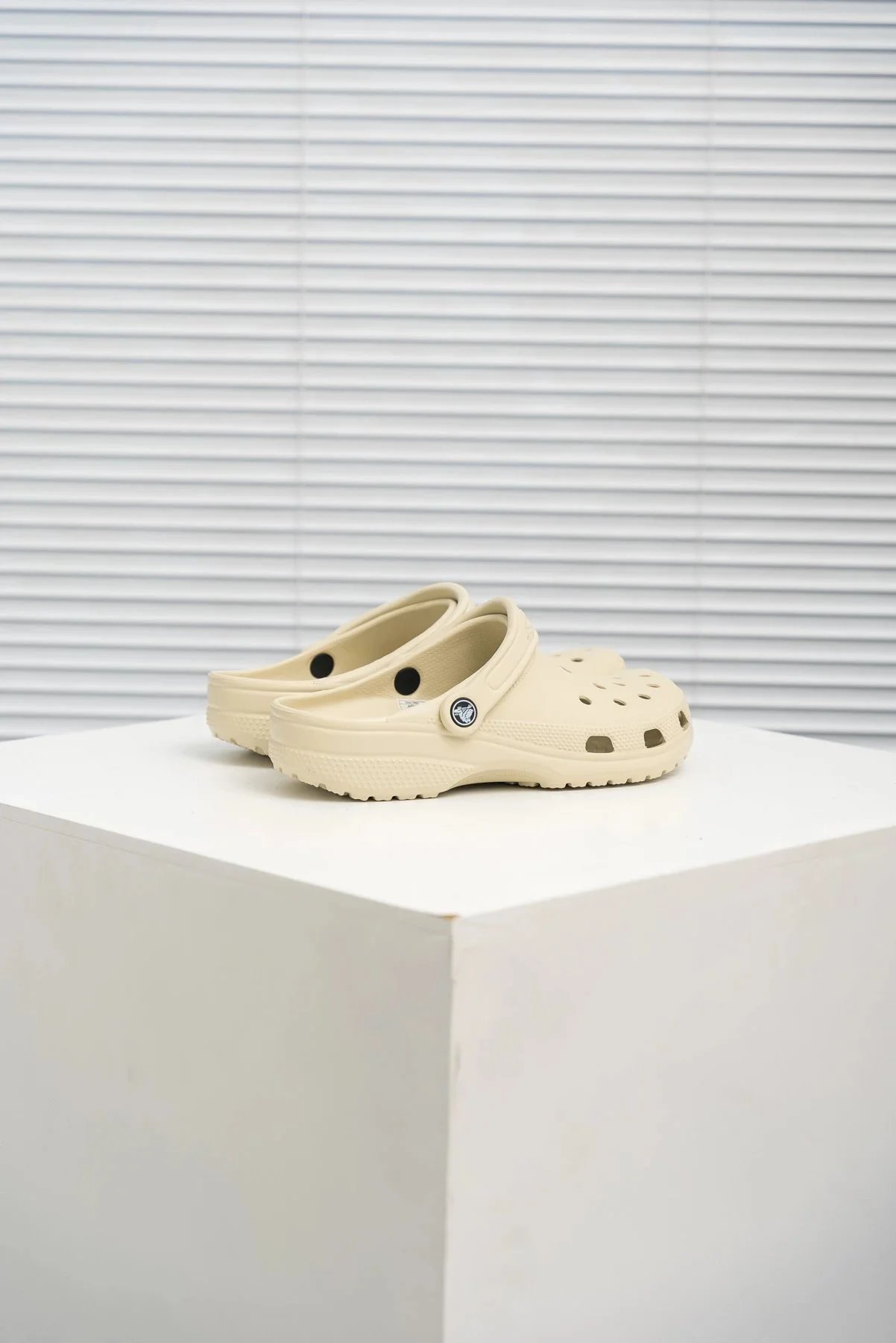 Crocs Classic Platform Clog Beige Sandals - 68