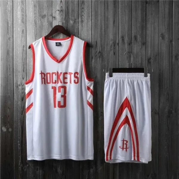 NBA Houston Rockets James Harden #13 White Replica Jersey Set - 1