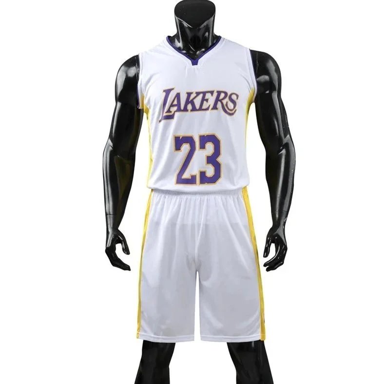 Los Angeles Lakers #23 White Basketball Jersey Set
