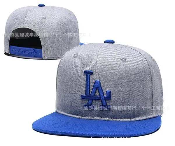 Los Angeles Dodgers Snapback Cap Gray and Royal Blue Baseball Cap Hats - 1