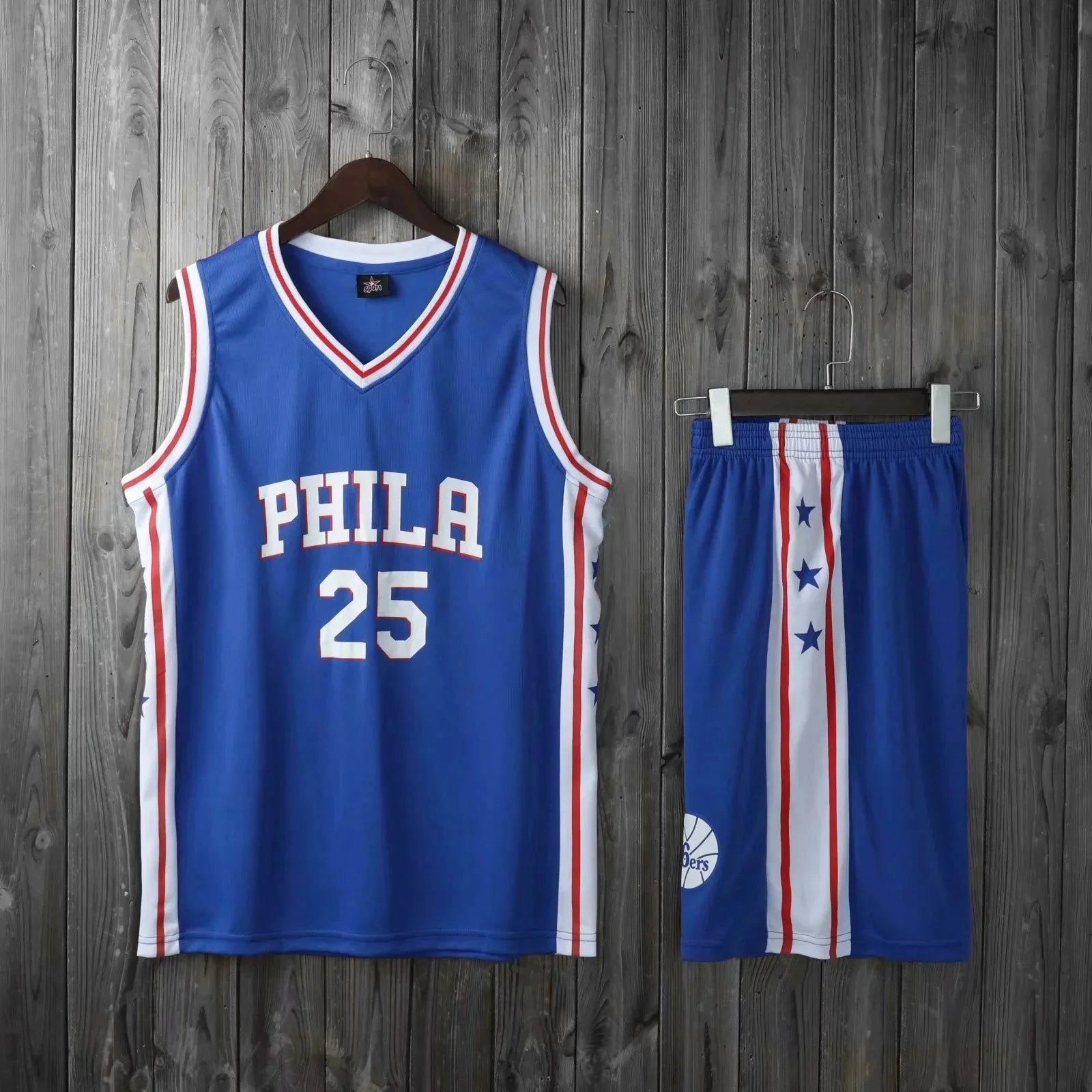 Philadelphia 76ers NBA Jersey Set Blue White Red Basketball Uniform