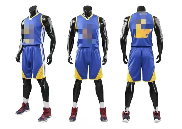 Design Basketball Jersey Set Blue Yellow Sporty Activewear - 1