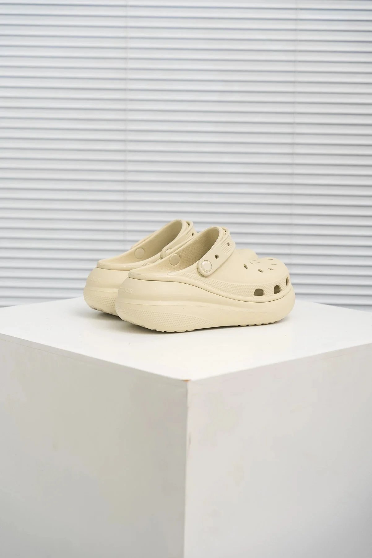 Crocs Classic Platform Clog Beige Sandals - 23