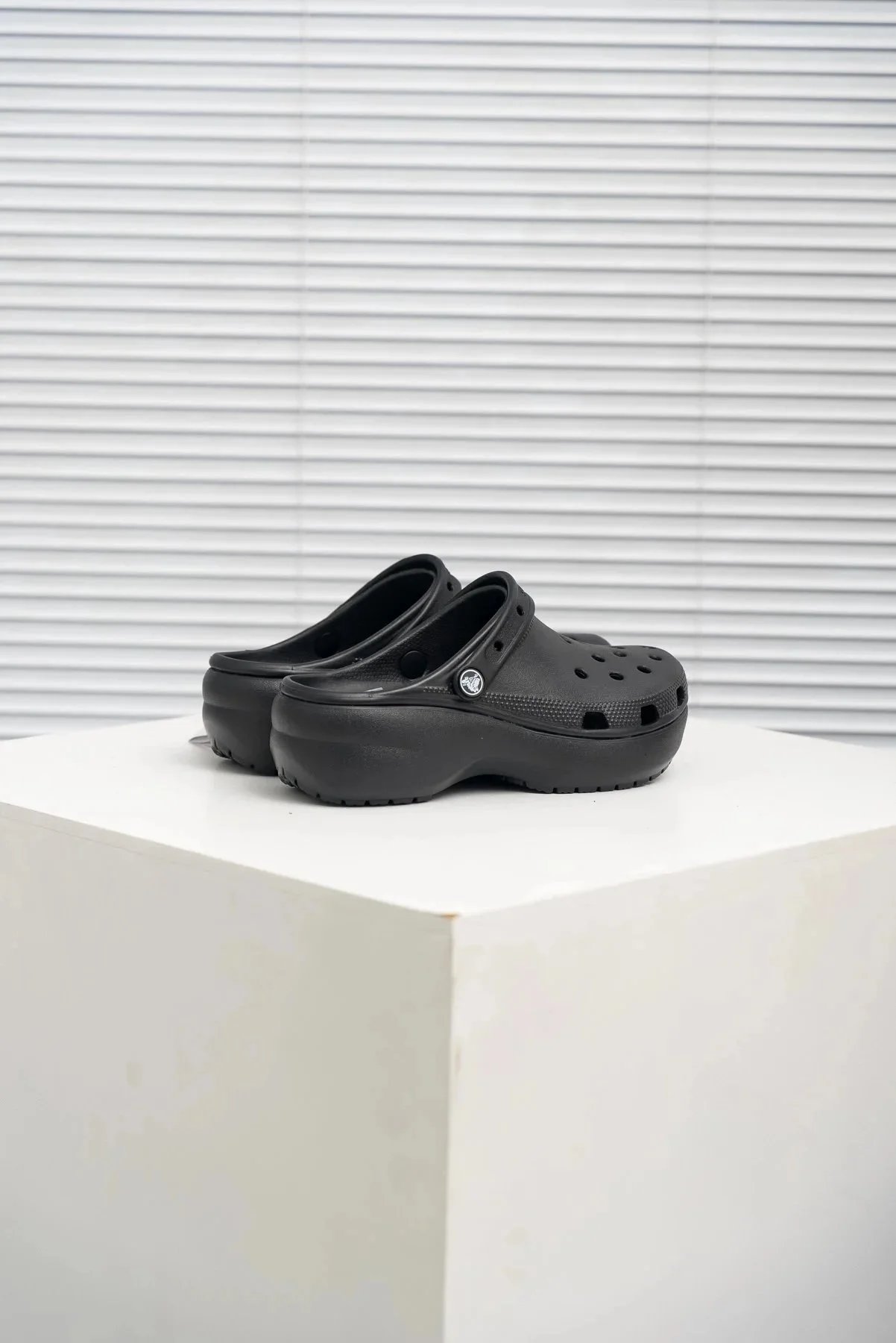 Crocs Classic Platform Clog Beige Sandals - 3
