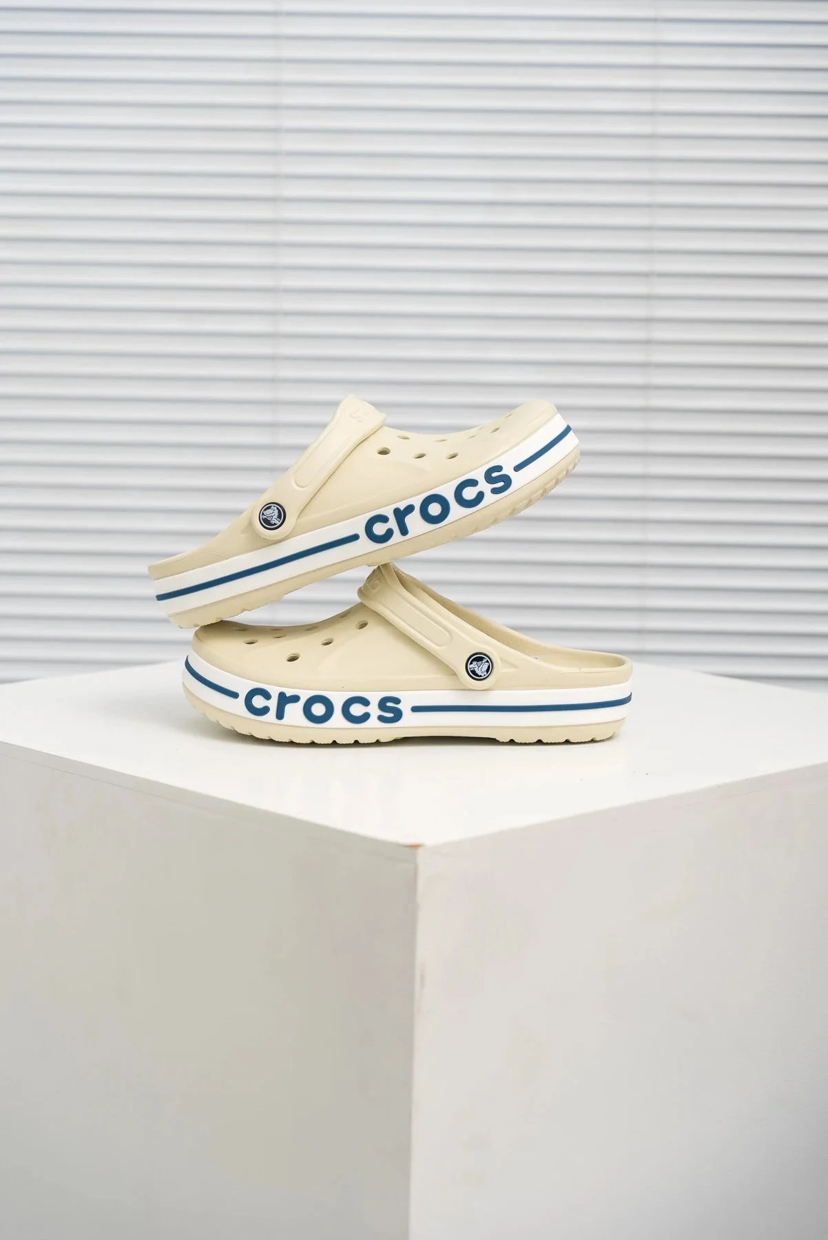 Crocs Classic Platform Clog Beige Sandals - 97