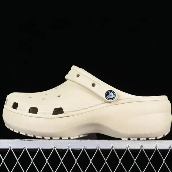 Crocs Classic Platform Clog Beige Casual Shoes - 1