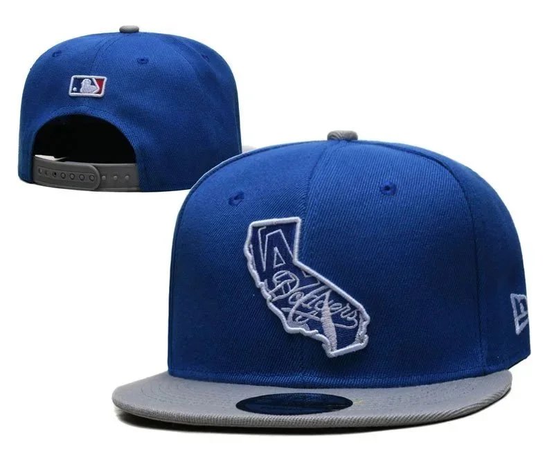 New Era Los Angeles Dodgers California Outline Snapback Cap Blue / Gray Hats - 1
