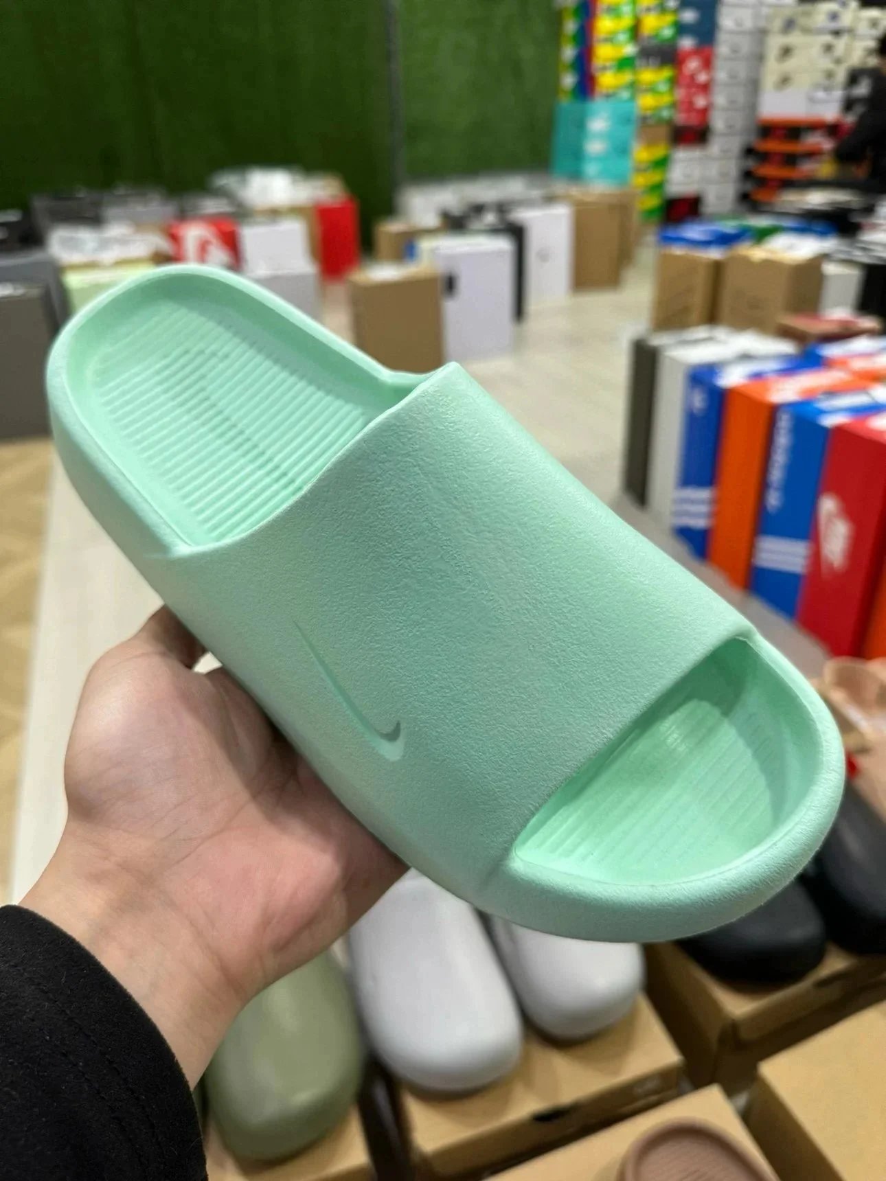 Designer Shoes 绿扣同源 纯原版本 Calm Slide 轻便舒适运动拖鞋 白色 褐色 薄荷绿 黑色 米色 绿色 油绿色 灰色麻黄