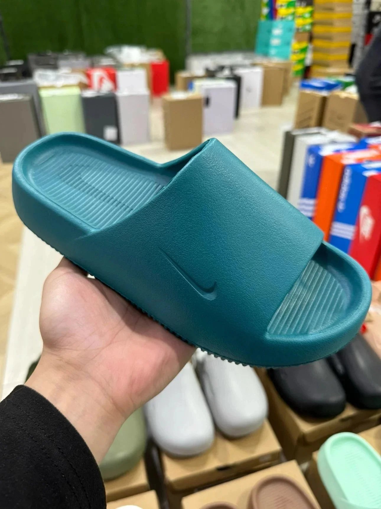 Designer Shoes 绿扣同源 纯原版本 Calm Slide 轻便舒适运动拖鞋 白色 褐色 薄荷绿 黑色 米色 绿色 油绿色 灰色麻黄
