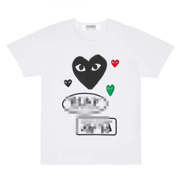 Play Comme des Garçons Heart Eyes Graphic White T-Shirt - 1