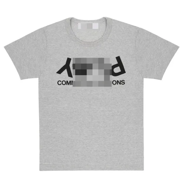 Play Comme des Garçons Pixelated Heart T-Shirt Gray - 1