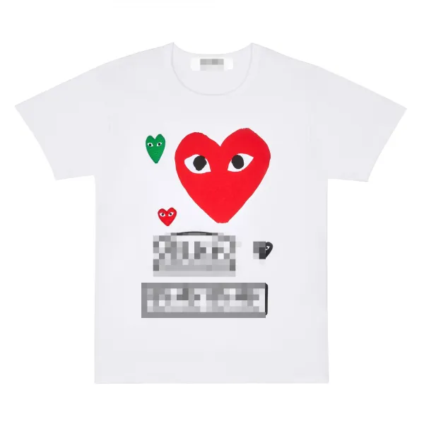 Play Comme des Garçons Heart Eyes Graphic White T-Shirt - 1