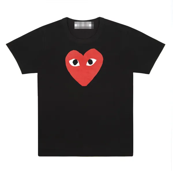 Play Comme des Garçons Red Heart Eyes Black T-Shirt - 1