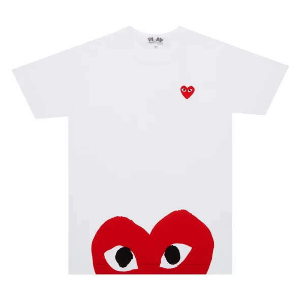 Play Comme des Garçons Heart Eyes White T-Shirt - 1