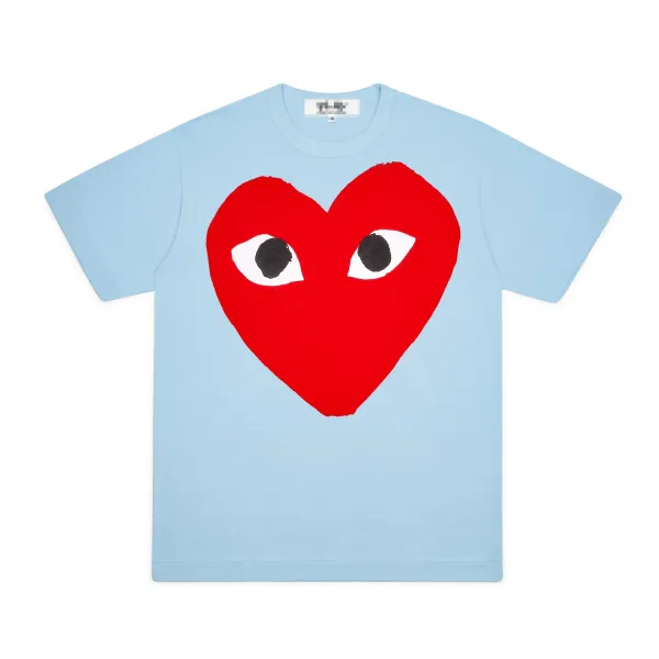 Play Comme des Garçons Heart Eyes T-Shirt Light Blue - 1