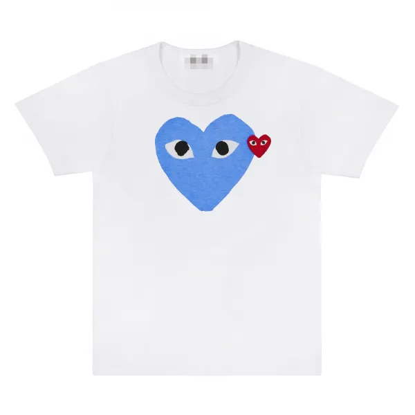 Play Comme des Garçons Heart Eyes Blue and Red T-Shirt - 1