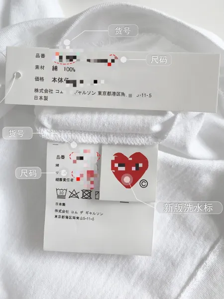 Play Comme des Garçons Three Hearts Navy T-Shirt - 14