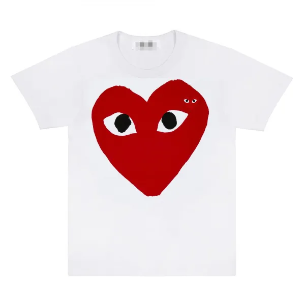 Play Comme des Garçons Heart Eyes Red Logo T-Shirt - 1