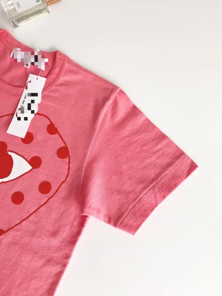 Play Comme des Garçons Three Hearts Navy T-Shirt - 9