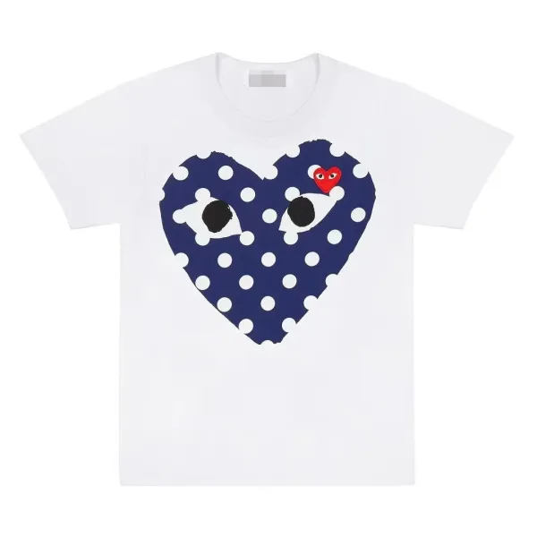 Play Comme des Garçons Heart Polka Dot T-Shirt White - 1