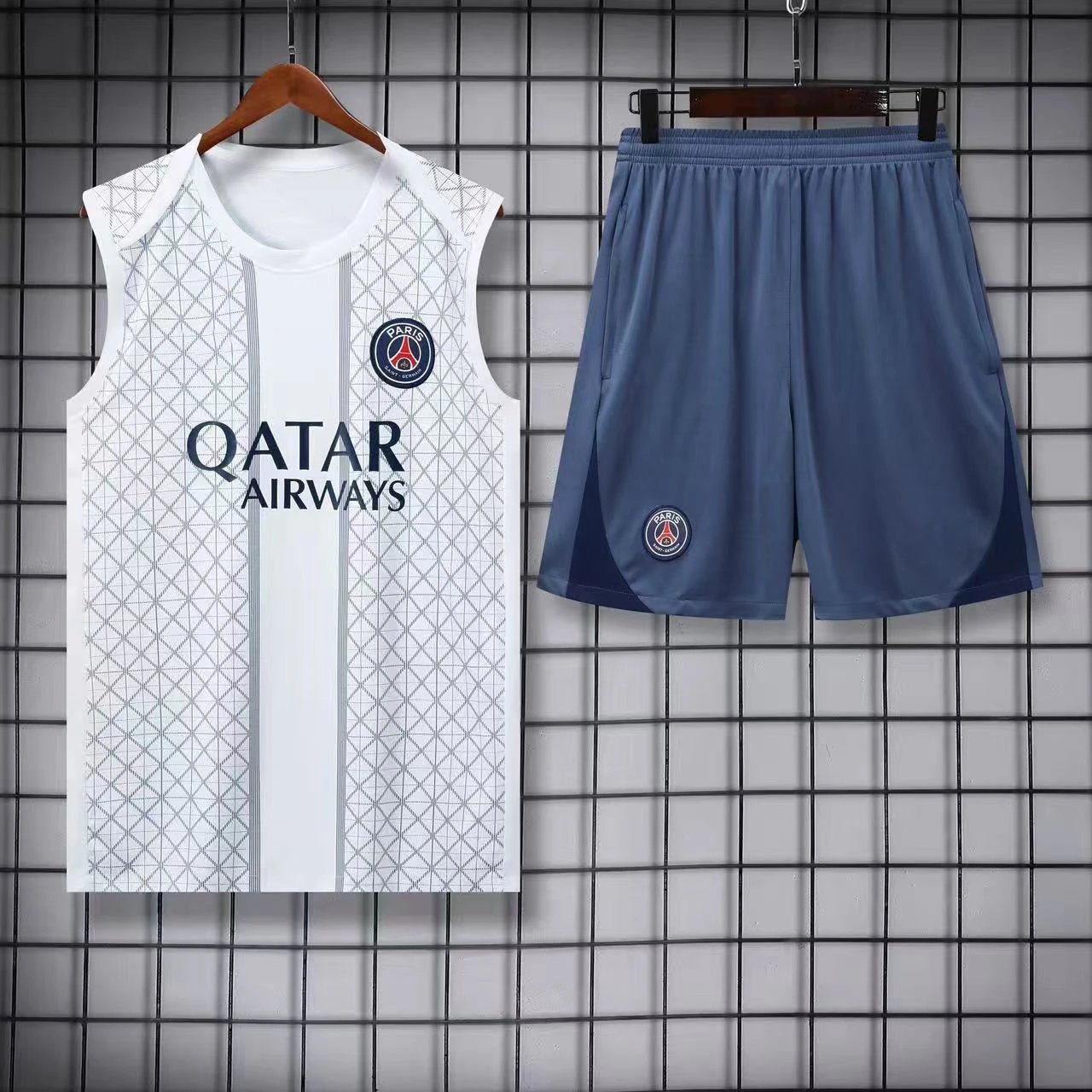 Paris Saint-Germain Matching Sets Football Training Vest and Shorts Set — 2526 Paris White