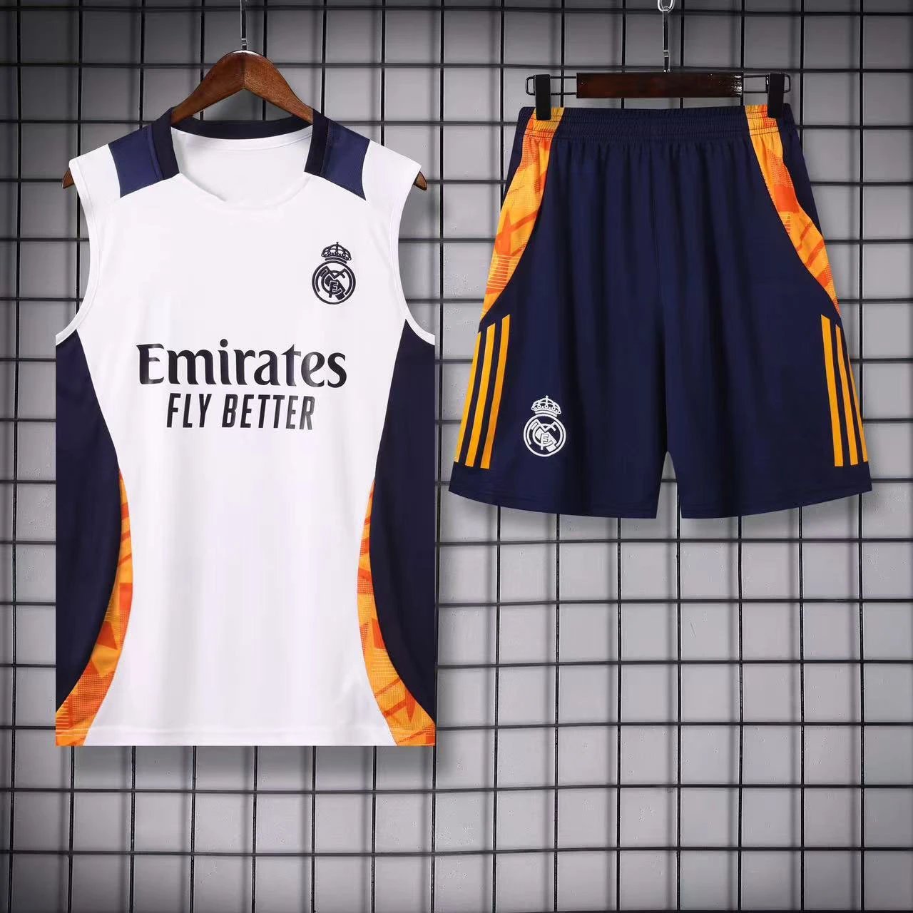 Paris Saint-Germain Matching Sets Football Training Vest and Shorts Set — 2425 Real Madrid white