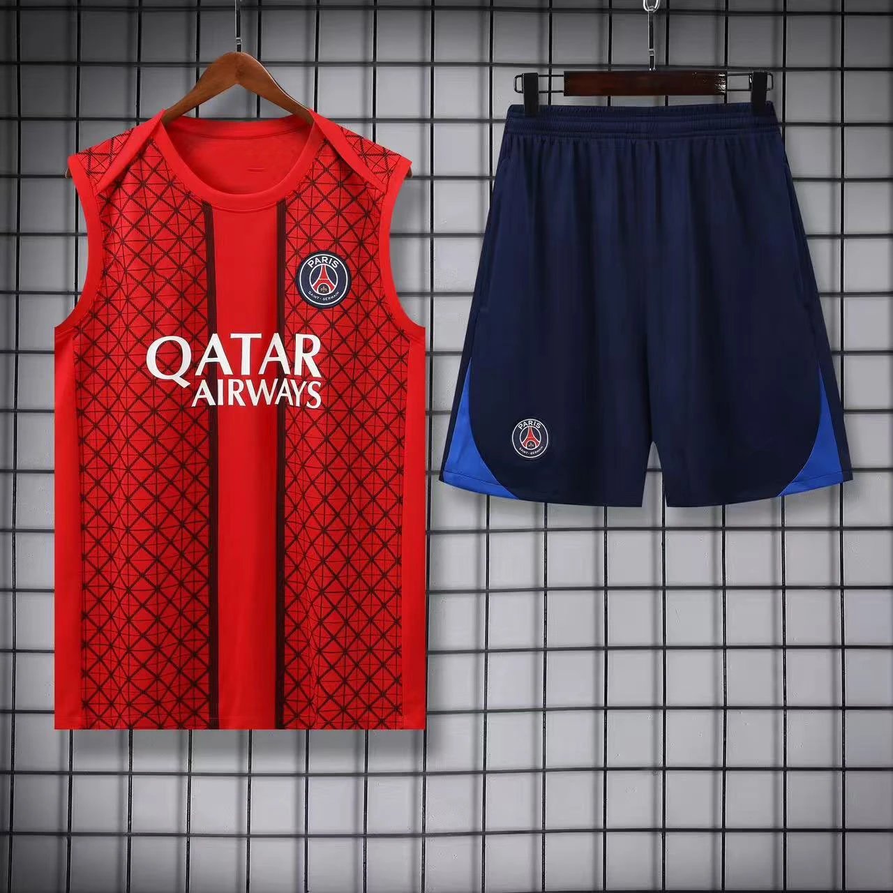 Paris Saint-Germain Matching Sets Football Training Vest and Shorts Set — 2526 Paris Red