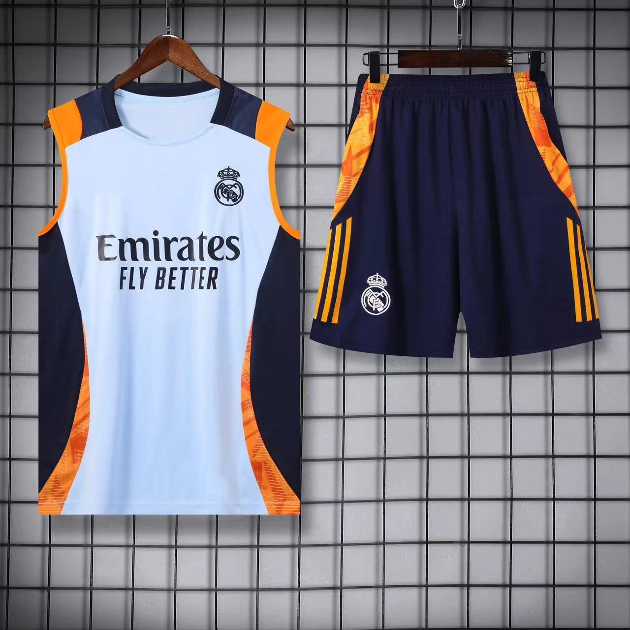 Paris Saint-Germain Matching Sets Football Training Vest and Shorts Set — 2425 Real Madrid light blue