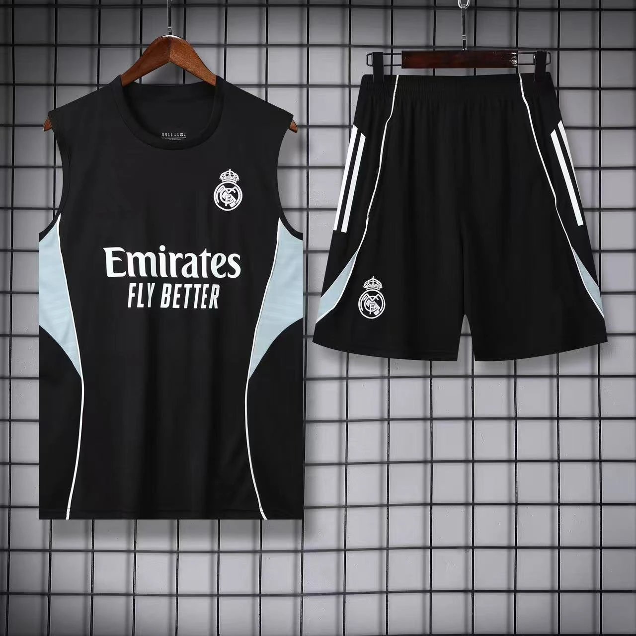 Paris Saint-Germain Matching Sets Football Training Vest and Shorts Set — 2526 Real Madrid black