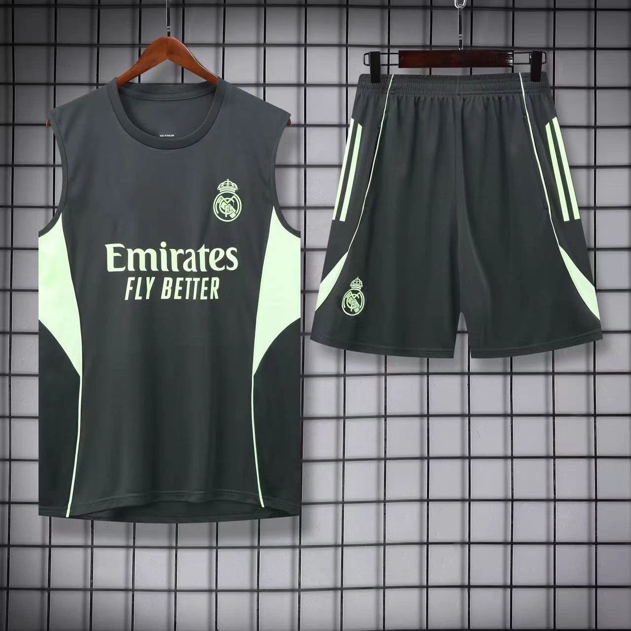 Paris Saint-Germain Matching Sets Football Training Vest and Shorts Set — 2526 Real Madrid dark gray