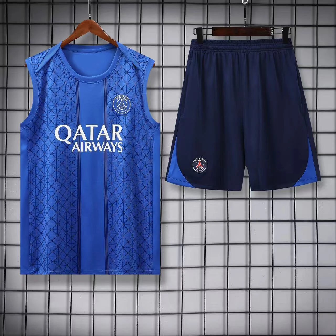 Paris Saint-Germain Matching Sets Football Training Vest and Shorts Set — 2526 Paris Blue