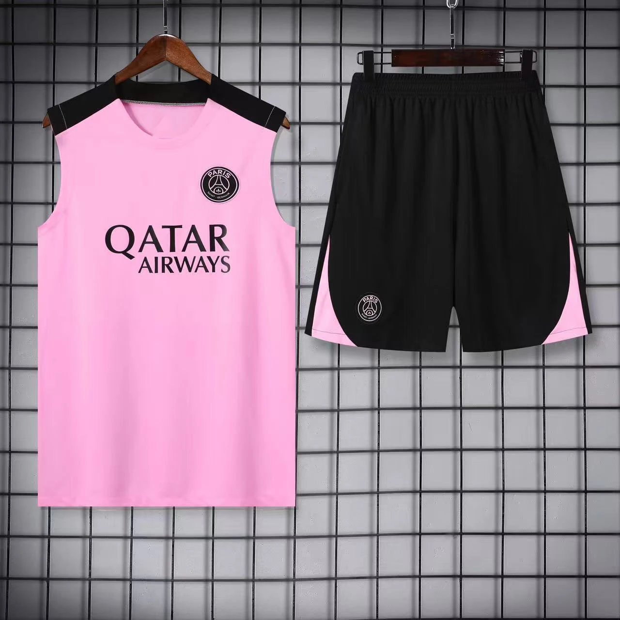 Paris Saint-Germain Matching Sets Football Training Vest and Shorts Set — 2425 Paris Pink