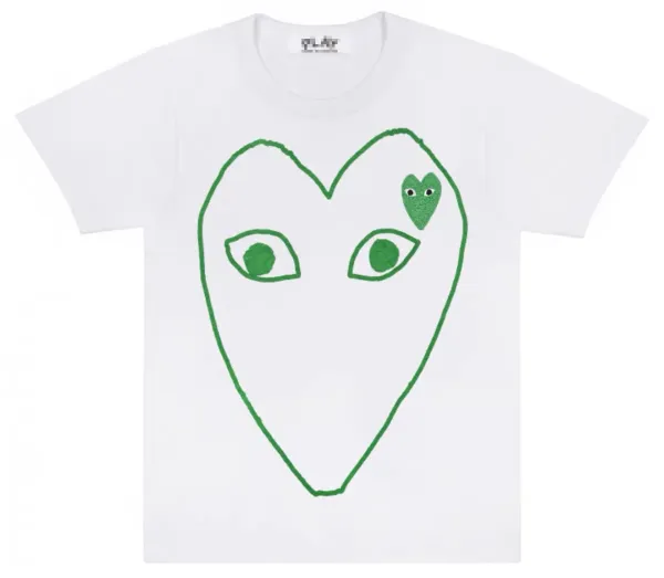 Play Comme des Garçons Heart Eyes Green T-Shirt - 1