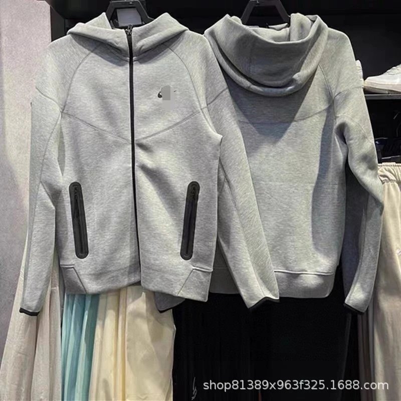 Durable small hook jacket for men's sports and leisure training, windproof spring and autumn new knitted fitness hooded jacket FB7922
