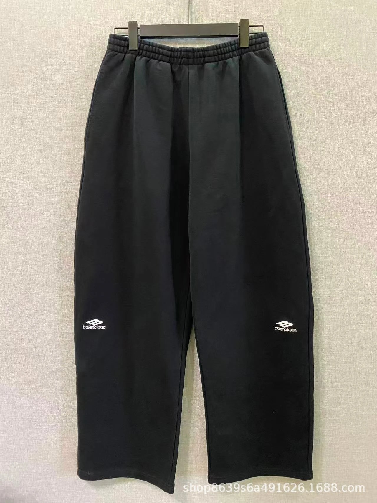 Balenciaga Sweatpants 3B Sports Icon Wide-Leg Black
