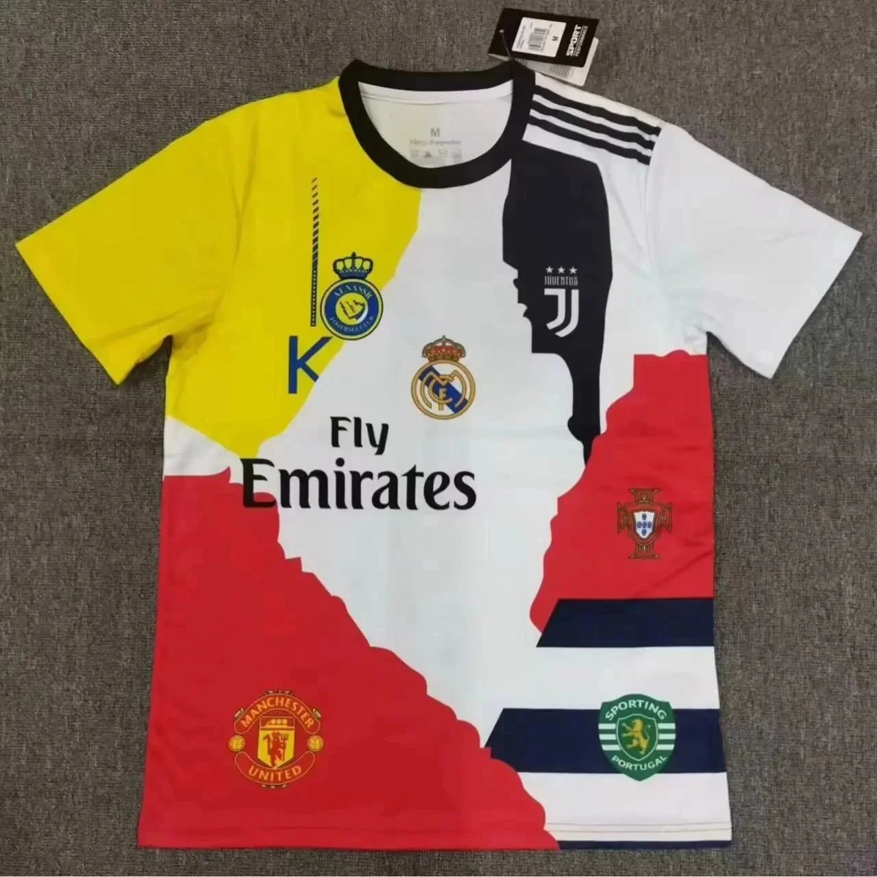 Adidas Yellow White Red Football Jersey