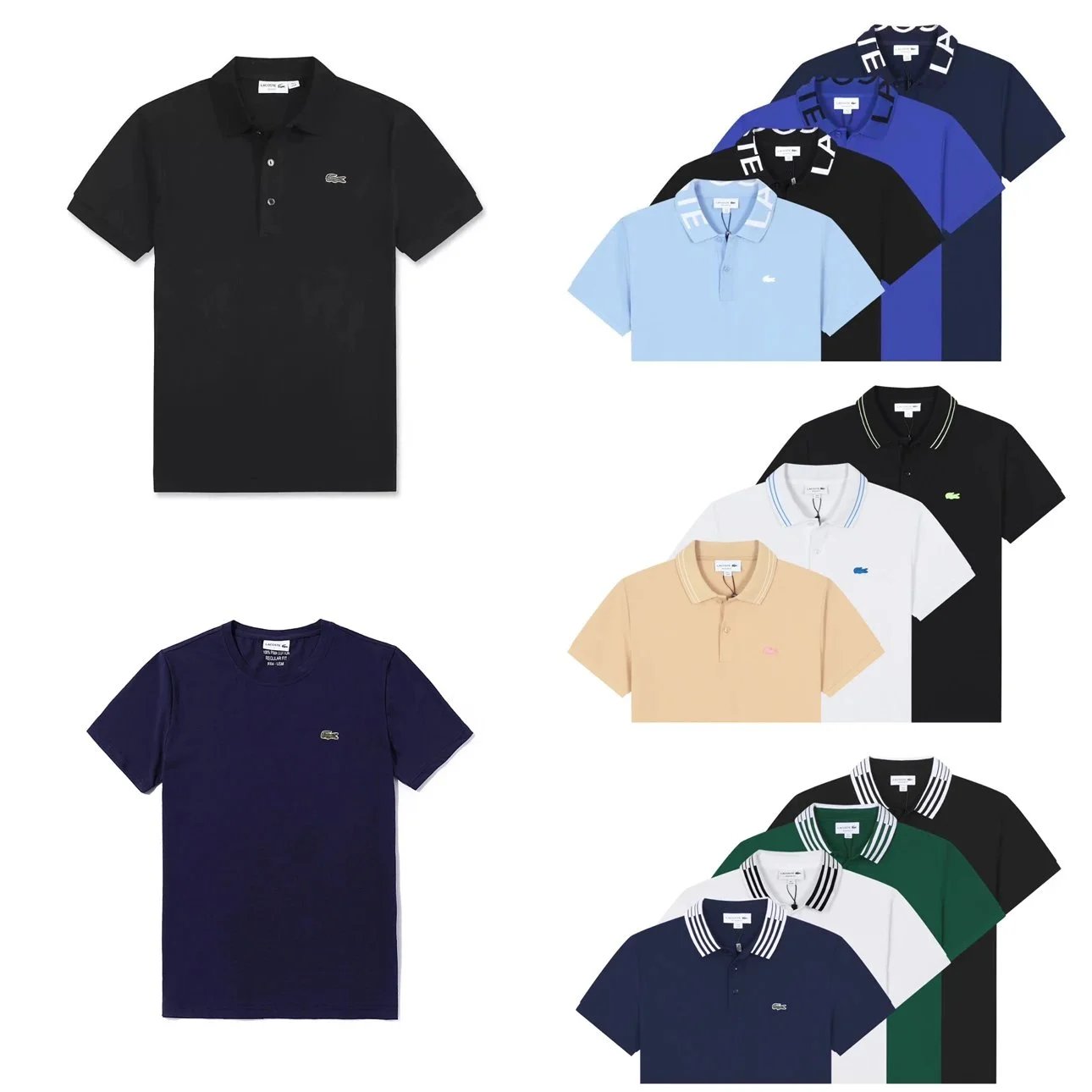 Lacoste Black Polo Shirt and Navy T-Shirt Combo Pack