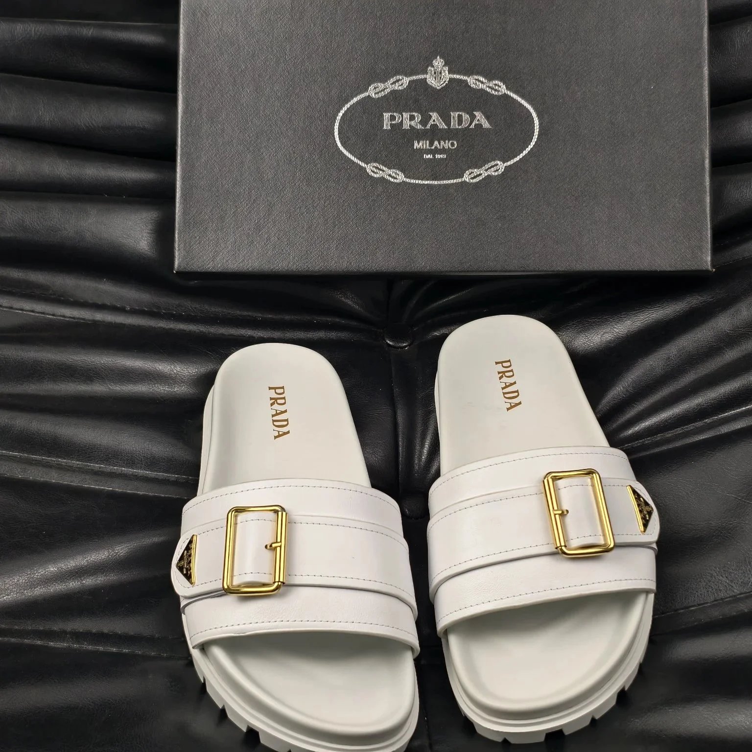 Prada Sandals Logo Detail Slide — 2