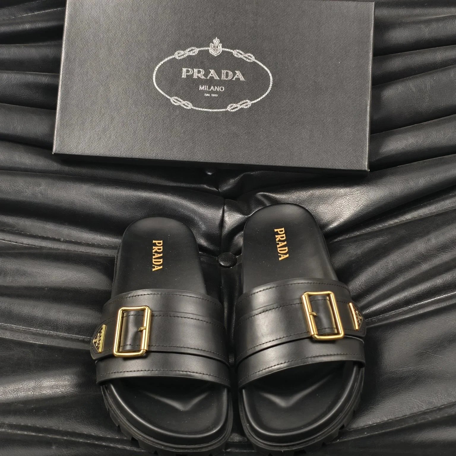 Prada Sandals Logo Detail Slide — 9