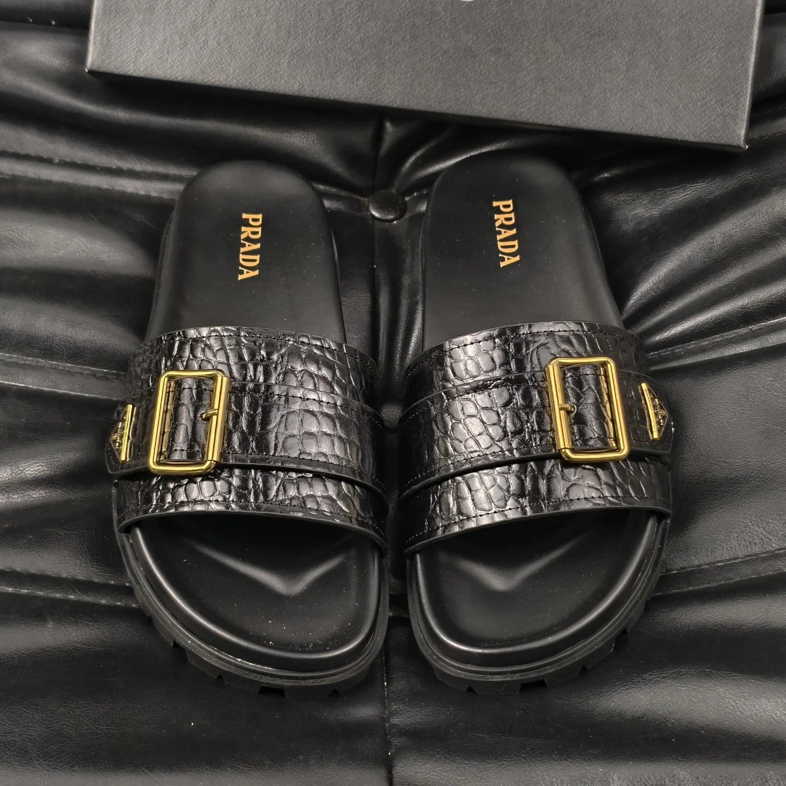 Prada Sandals Logo Detail Slide — 7