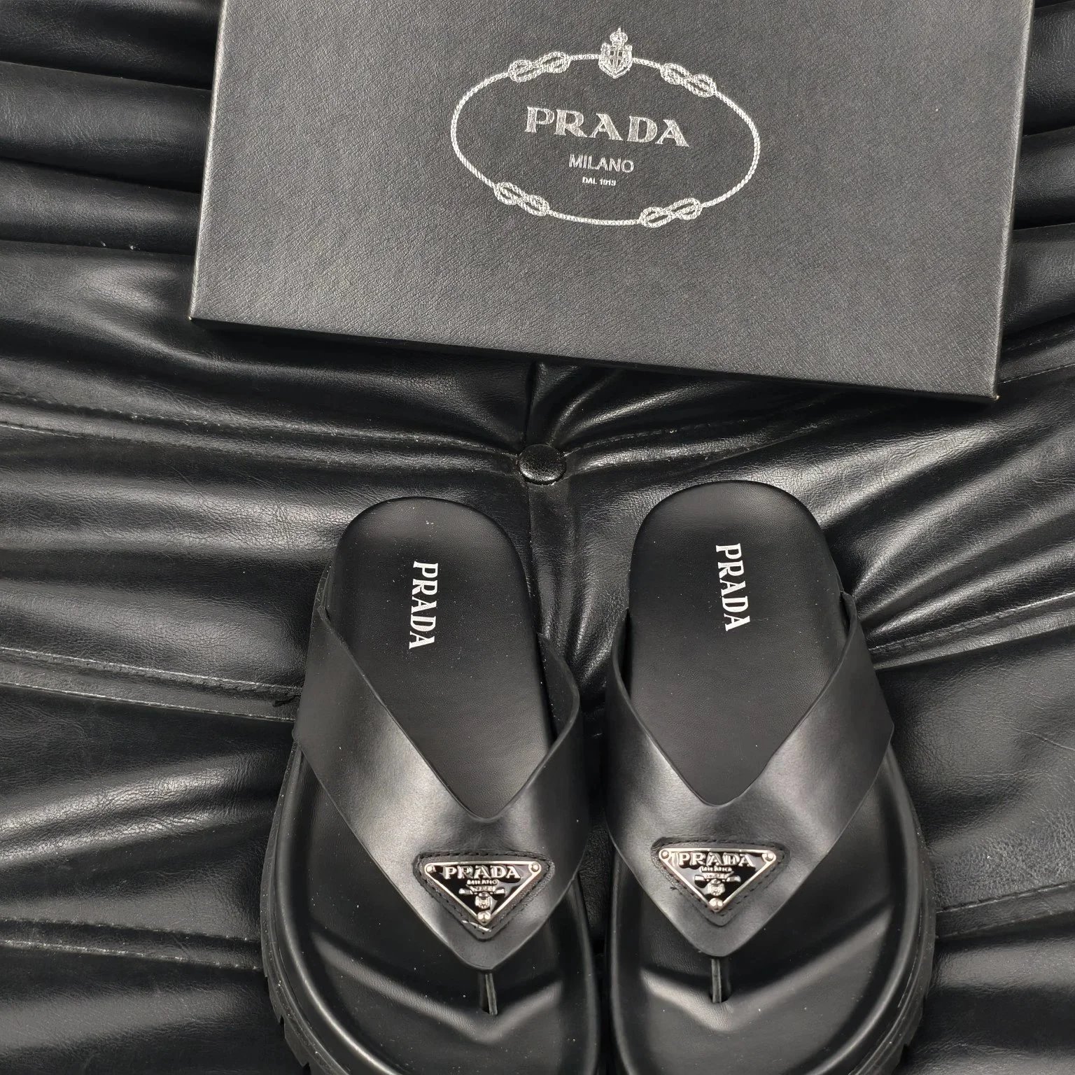 Prada Sandals Logo Detail Slide — 4