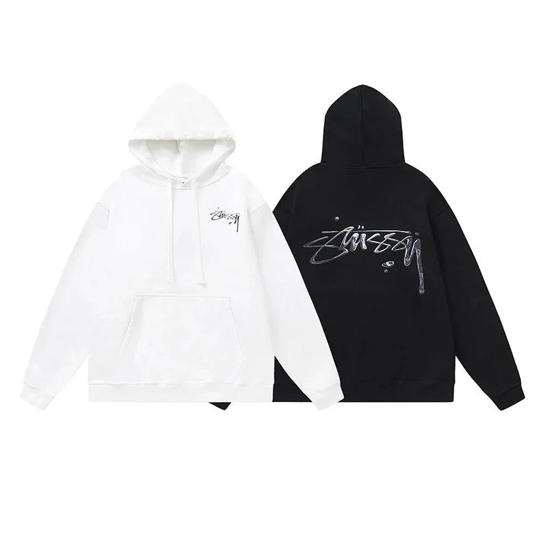 Stussy White and Black Hoodies