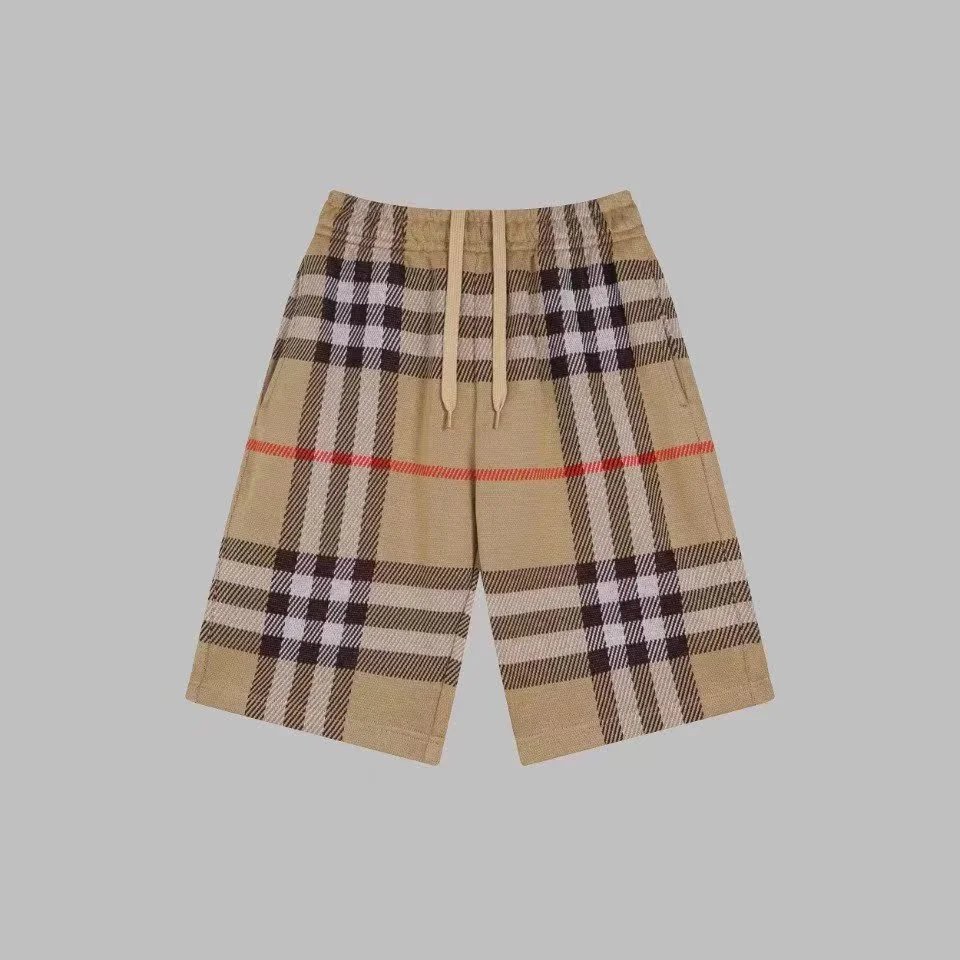 Burberry Beige Plaid Shorts