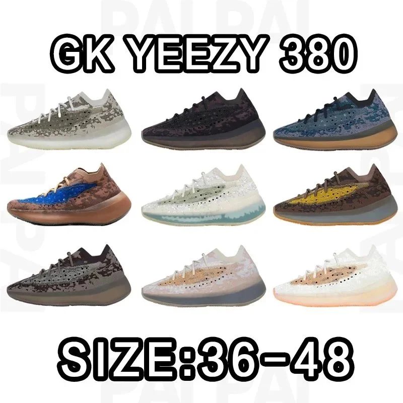 GK Yeezy 380 Sneakers in Various Colors, Size 36-48