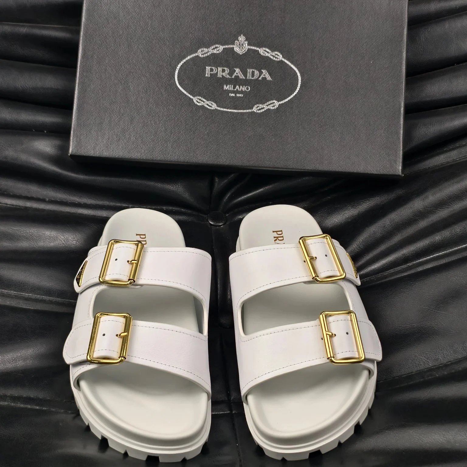 Prada Sandals Logo Detail Slide — 5