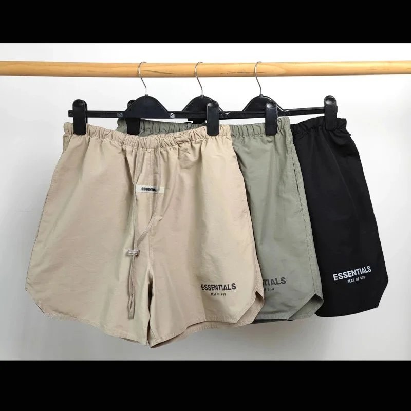 Fear of God Essentials Beige Elastic Waist Shorts