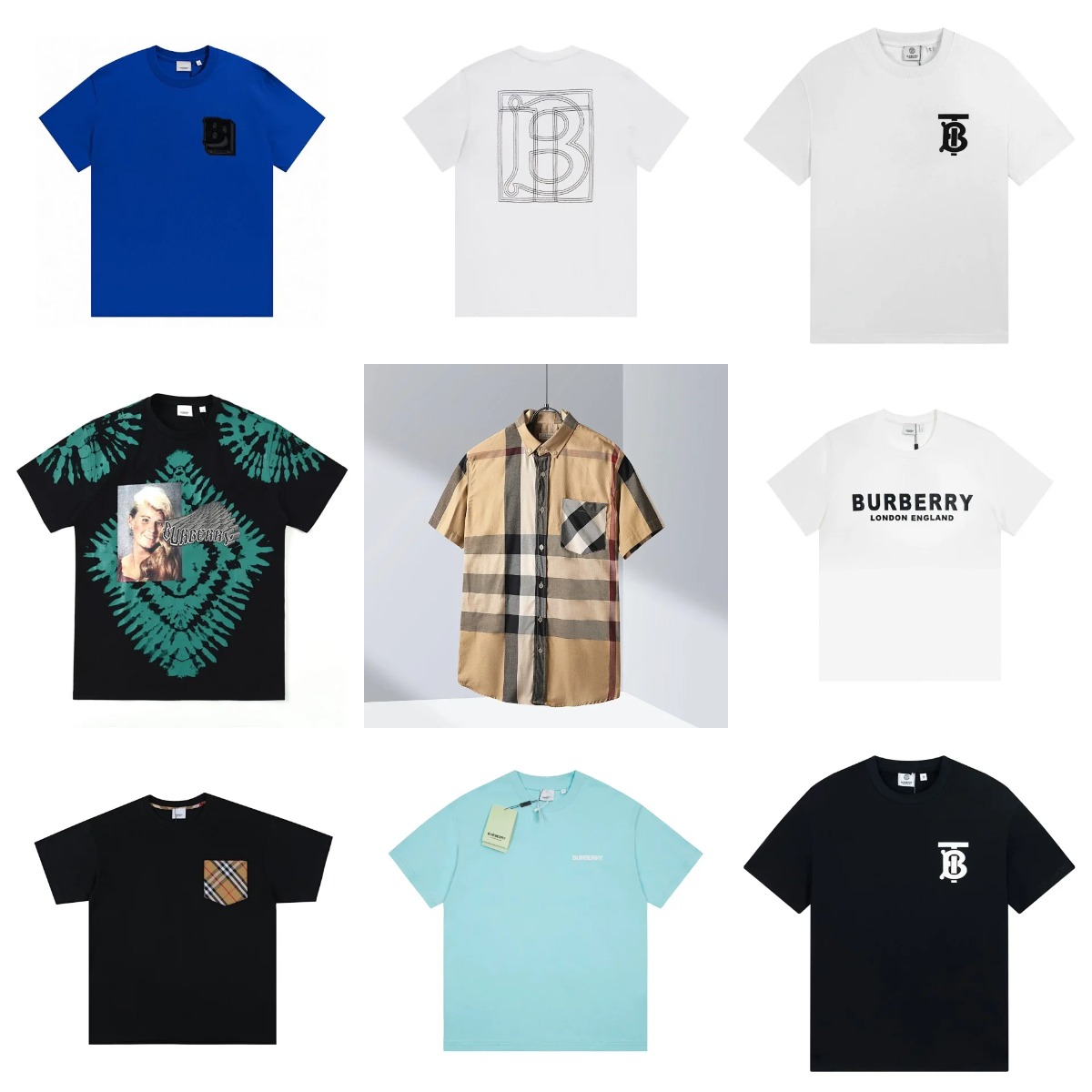 Burberry Blue Short Sleeve T-Shirt