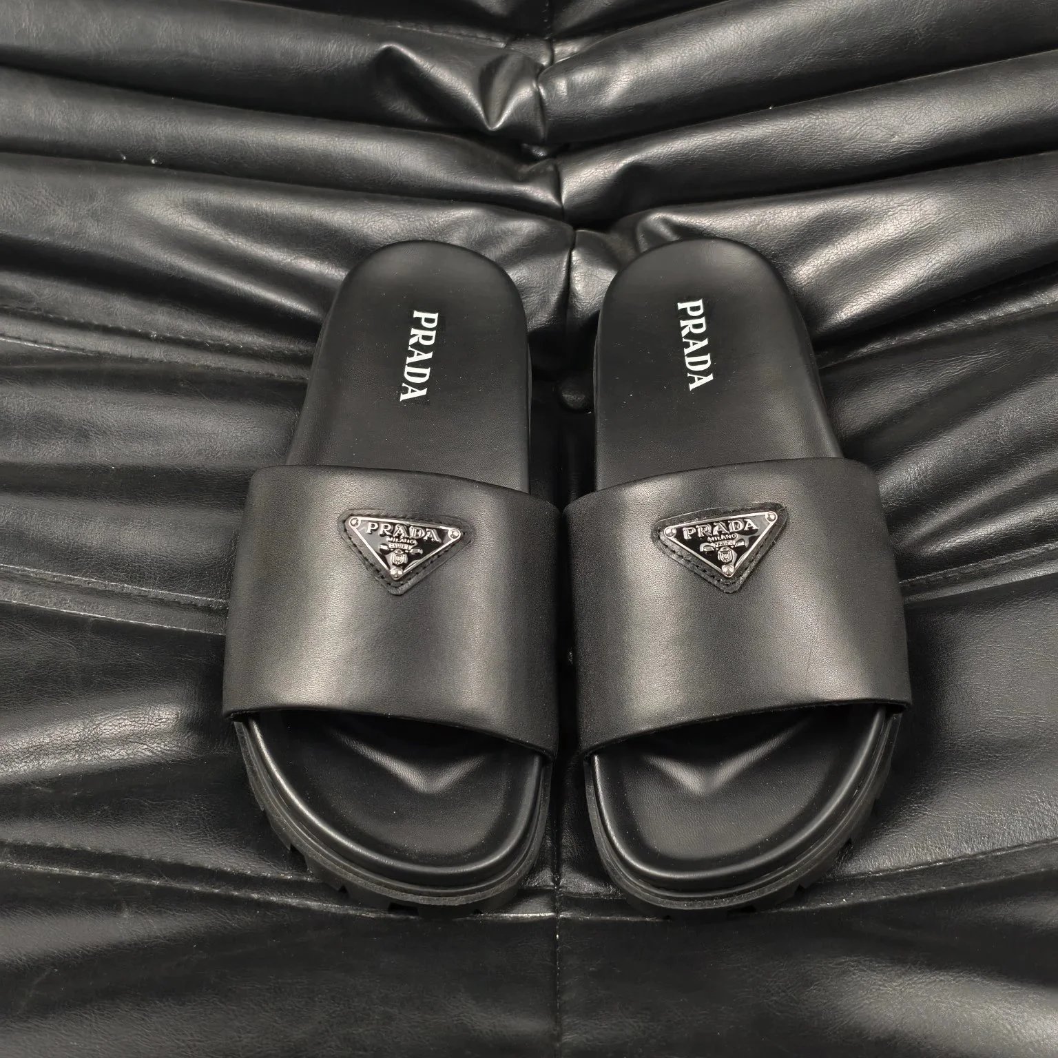 Prada Sandals Logo Detail Slide — 10