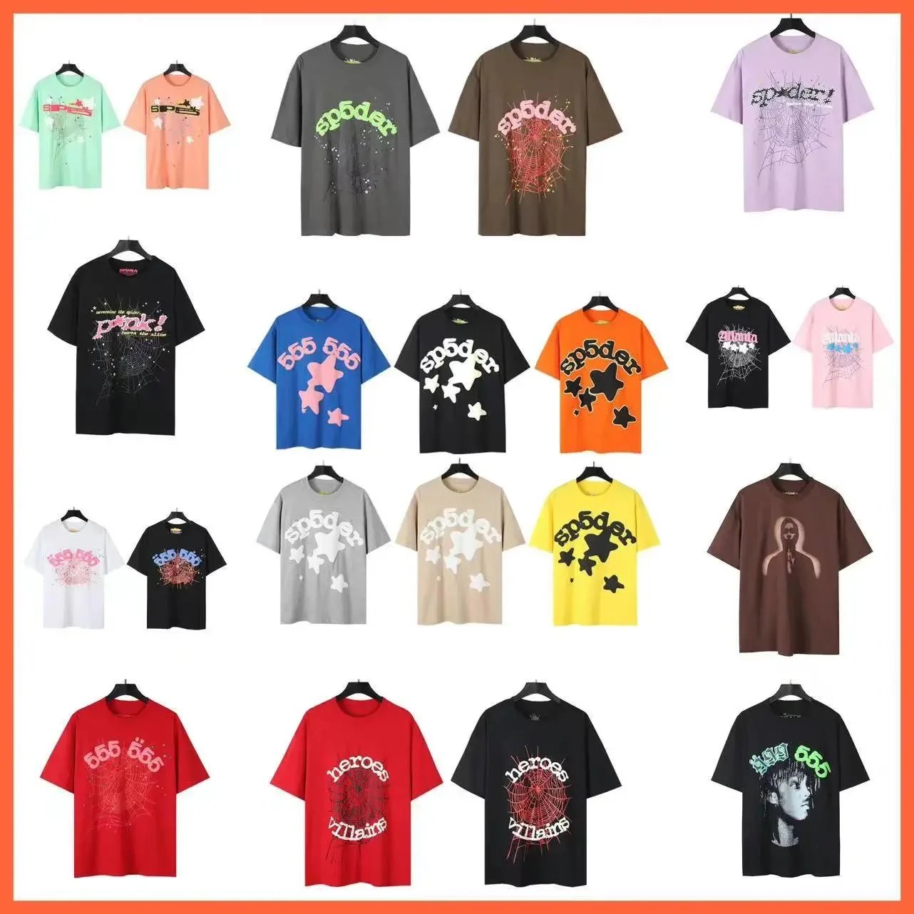 Spider T-Shirt Collection in Various Colors and Styles